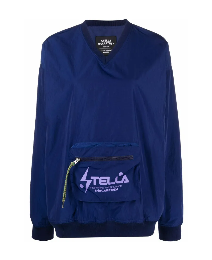 V-Neck Pouch Pocket Sweatshirt