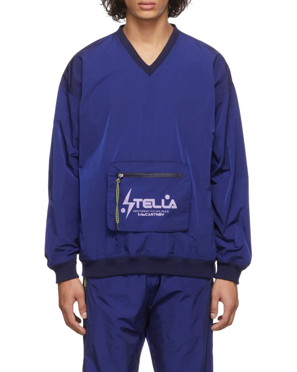 V-Neck Pouch Pocket Sweatshirt