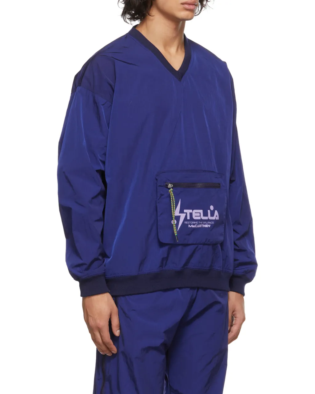 V-Neck Pouch Pocket Sweatshirt