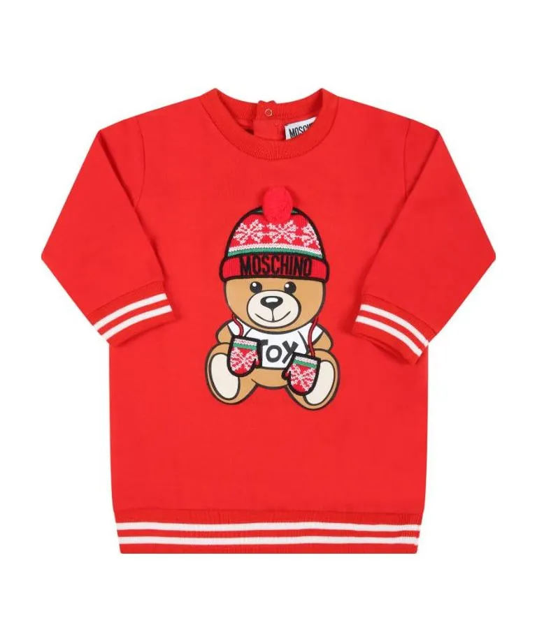 Winter Teddy Bear Fleece Dress