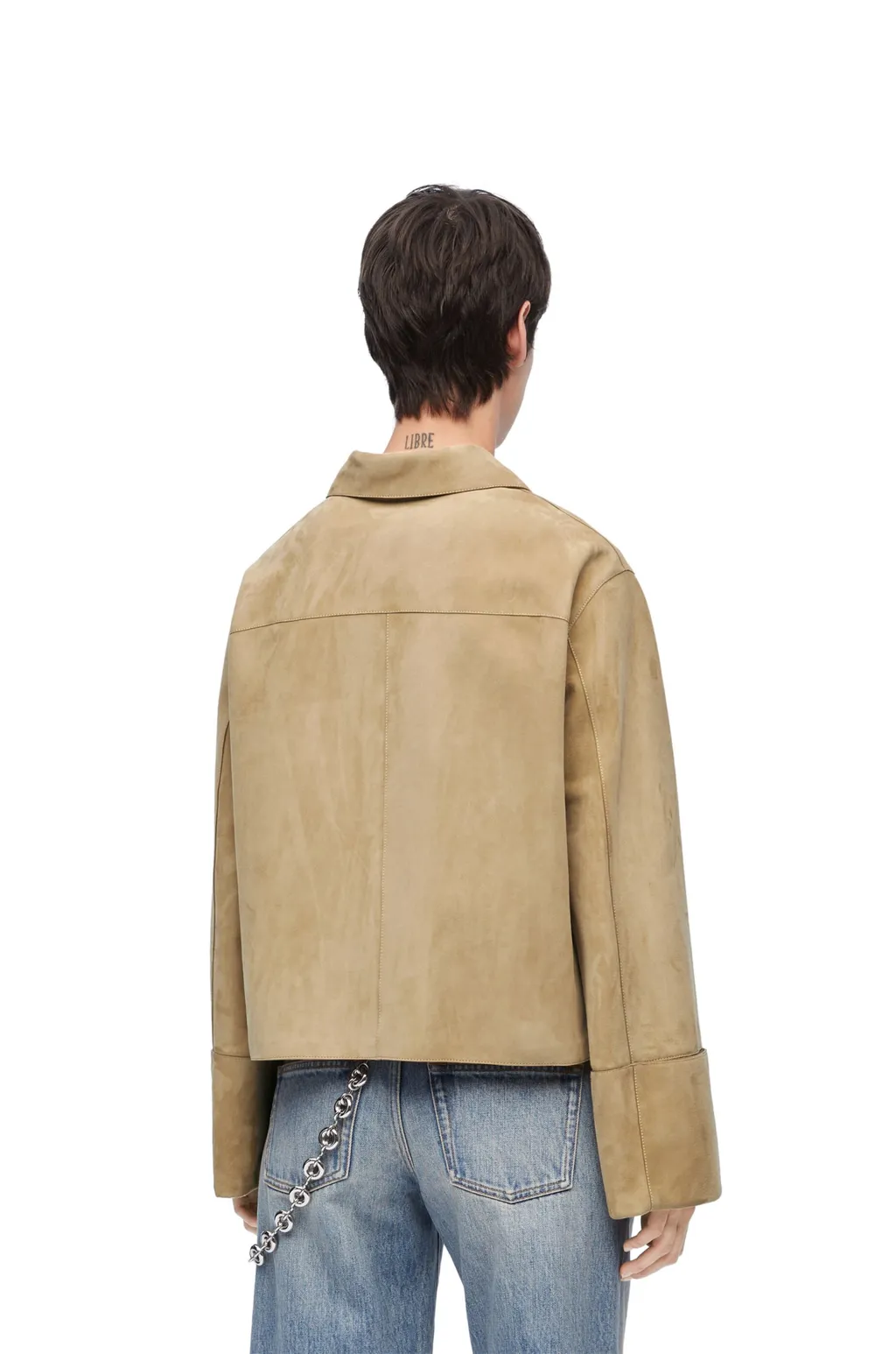 Turn-Up Jacket In Suede Lambskin