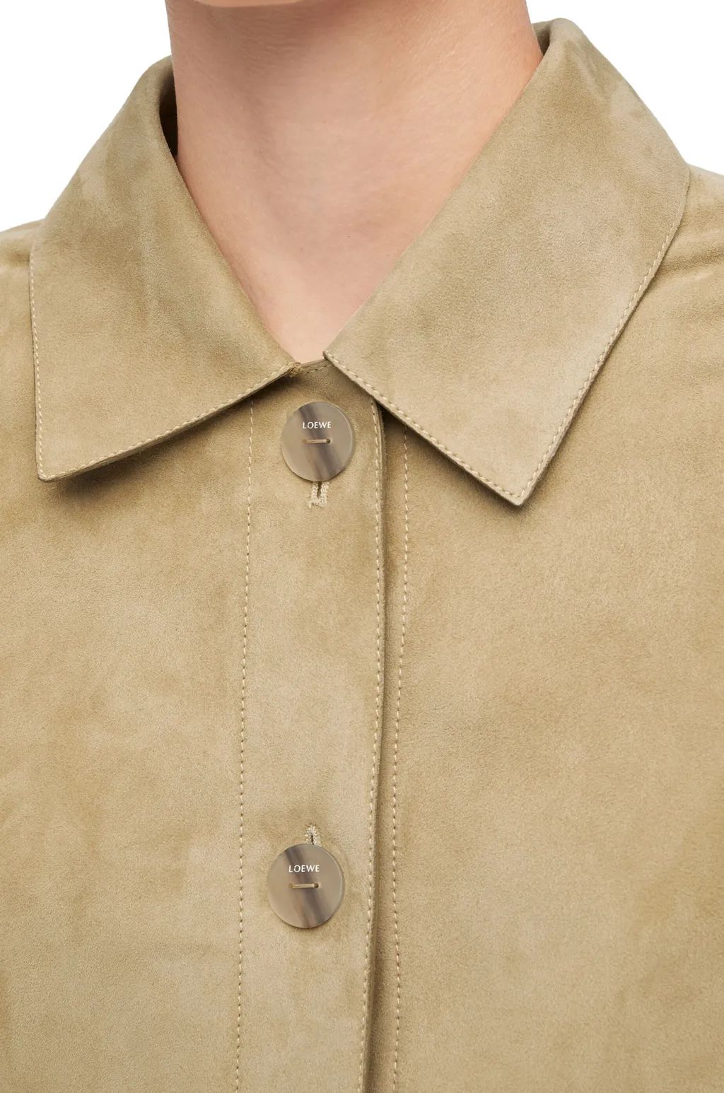 Turn-Up Jacket In Suede Lambskin