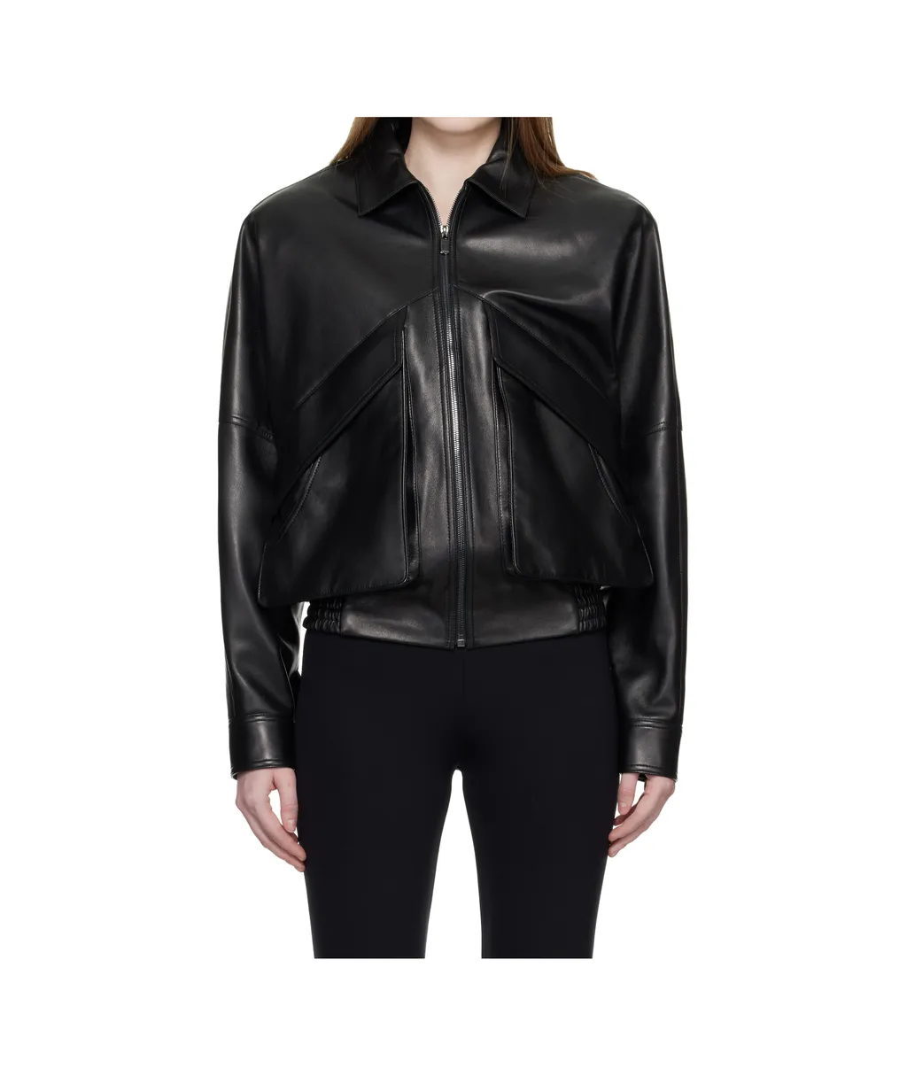 Retro Bomber Leather Jacket