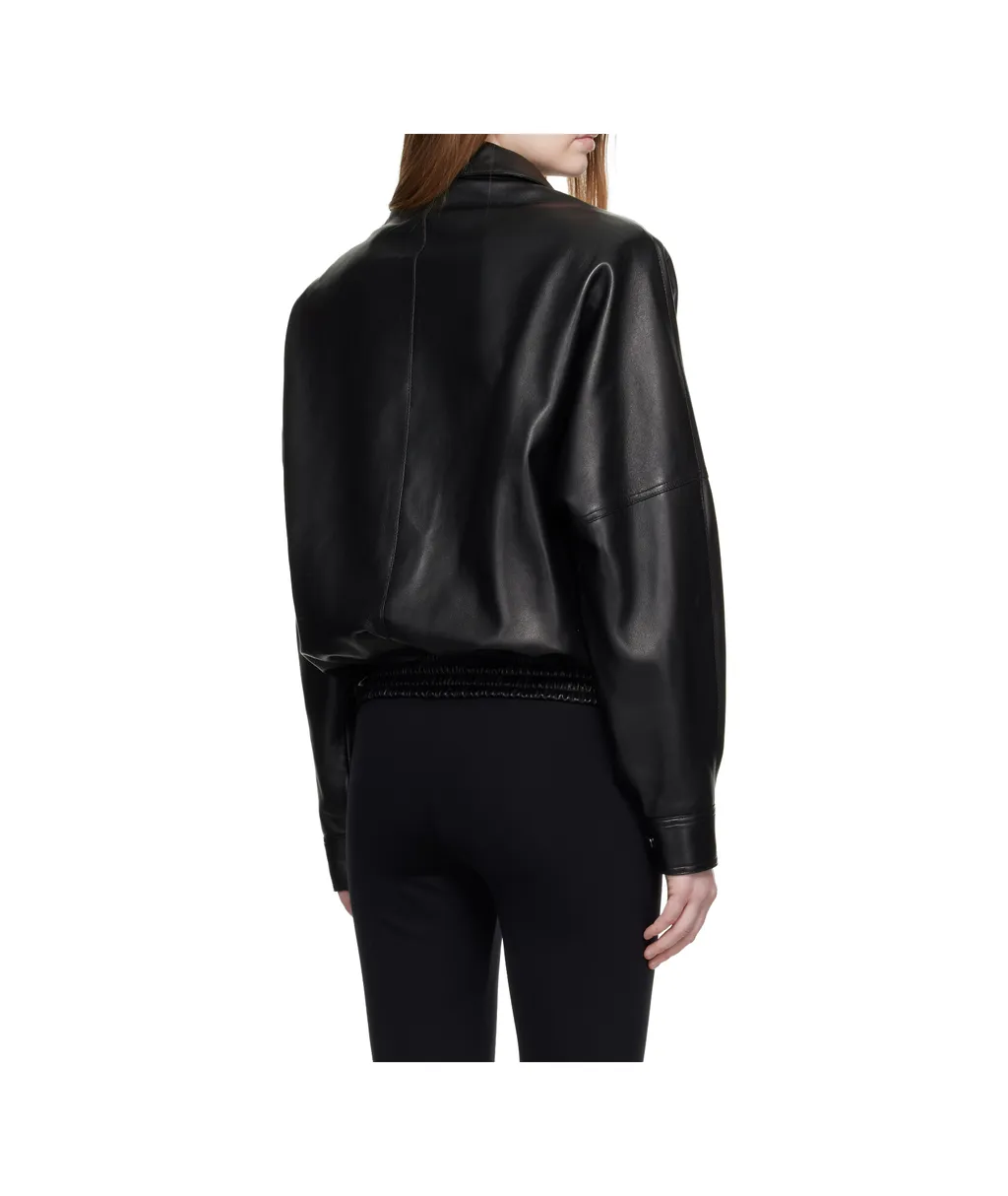 Retro Bomber Leather Jacket