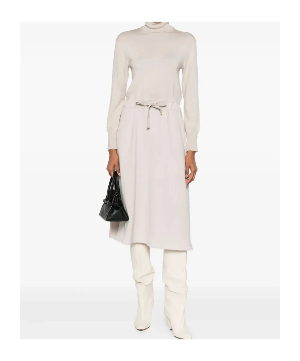 Roll-Neck Tie Dress