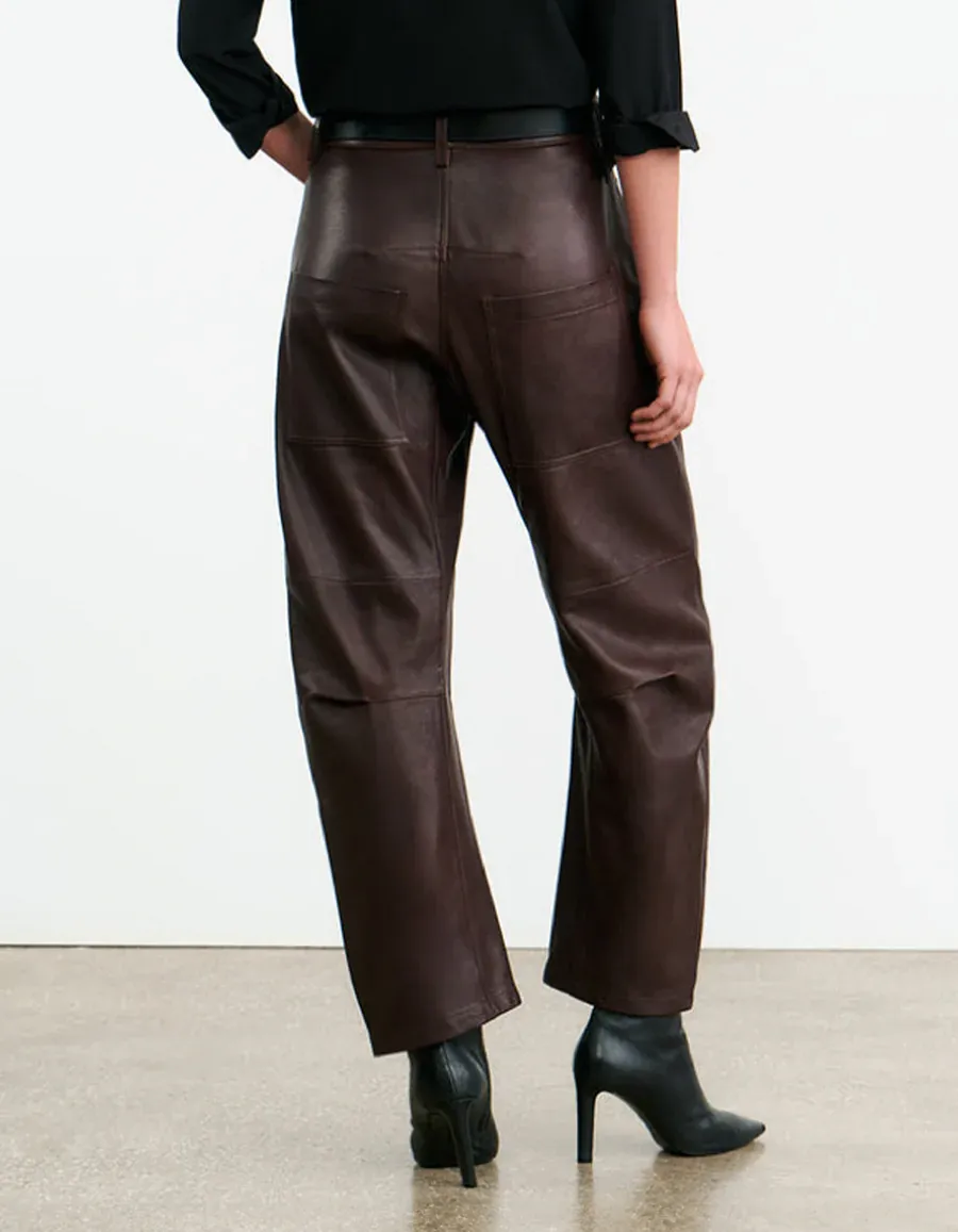 Mid-Rise Barrel Leg Lammleder-Hose Shon Leather