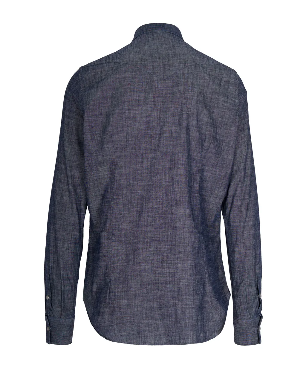 Eleventy Jewel Button Denim Shirt