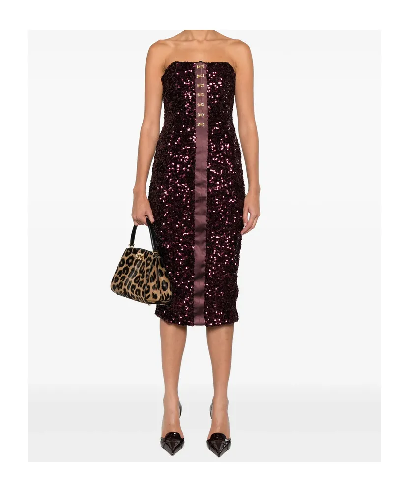 Sequin-Embellished Midi Dress