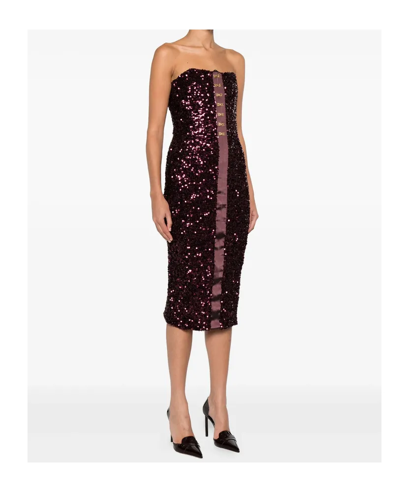 Sequin-Embellished Midi Dress