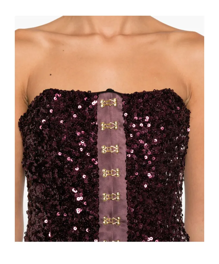 Sequin-Embellished Midi Dress
