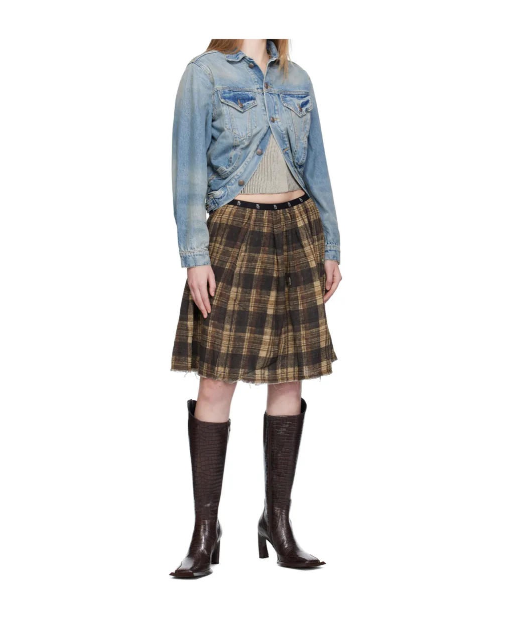 Knee-Length Kilt Reversible Skirt