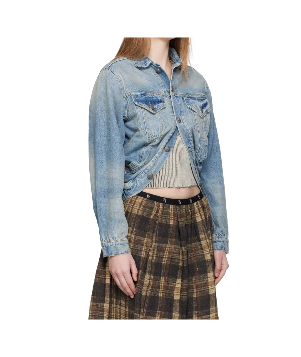 Wrap Denim Trucker Jacket