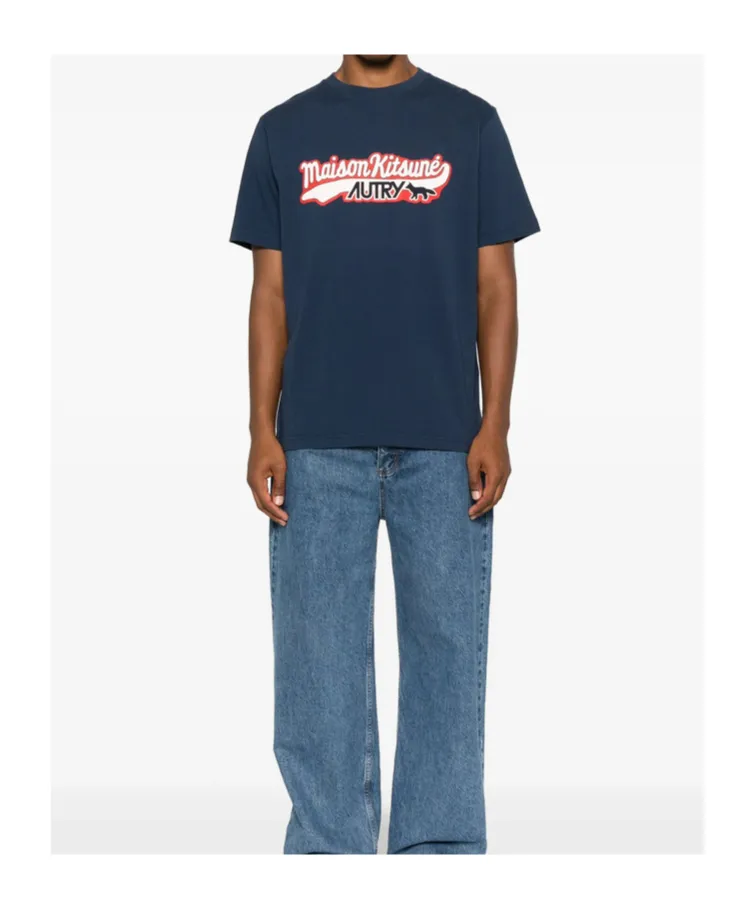 Autry X Maison Kitsune Logo Printed T-Shirt