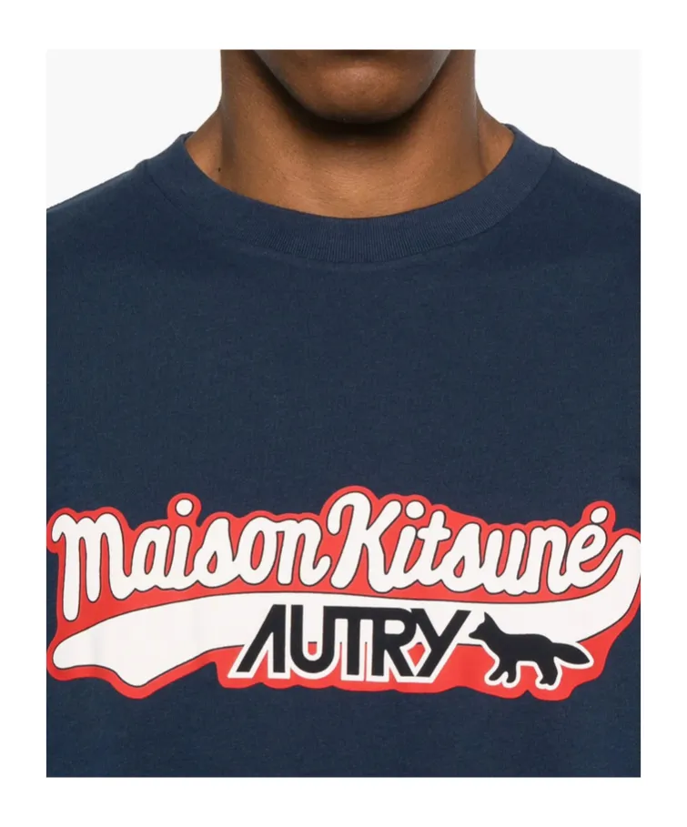 Autry X Maison Kitsune Logo Printed T-Shirt