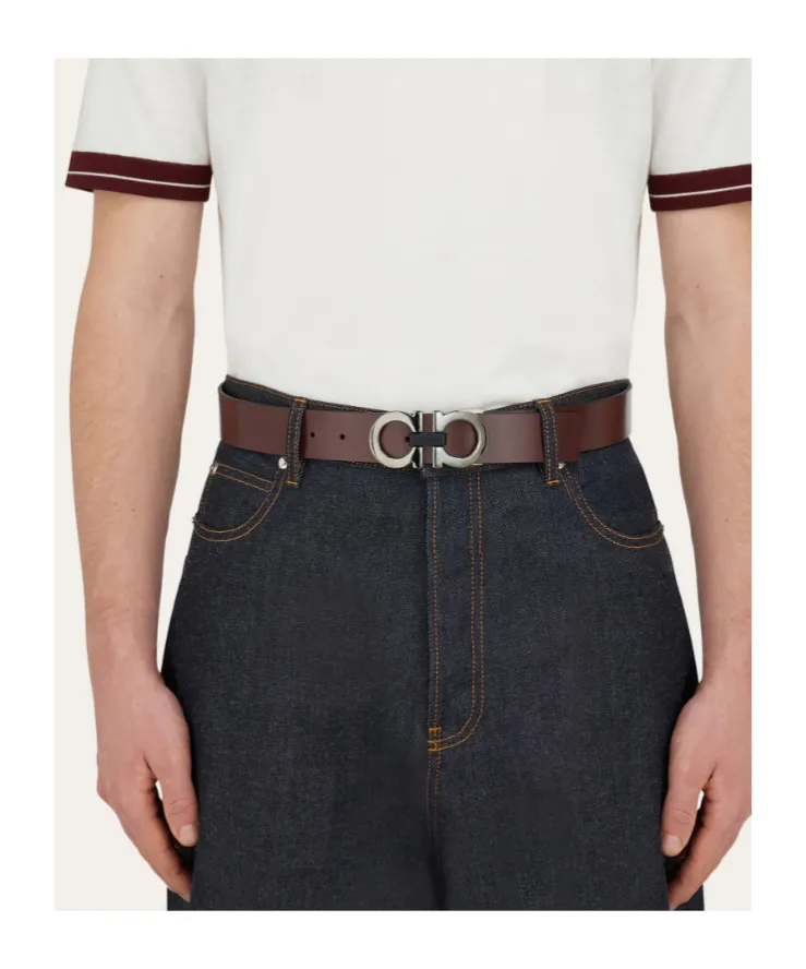 Reversible And Adjustable Gancini Belt