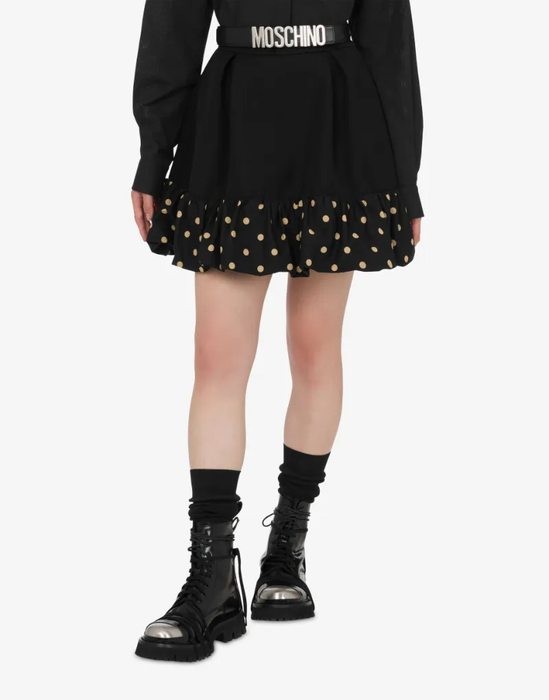 Polka-Dot Ruffled Mini Skirt