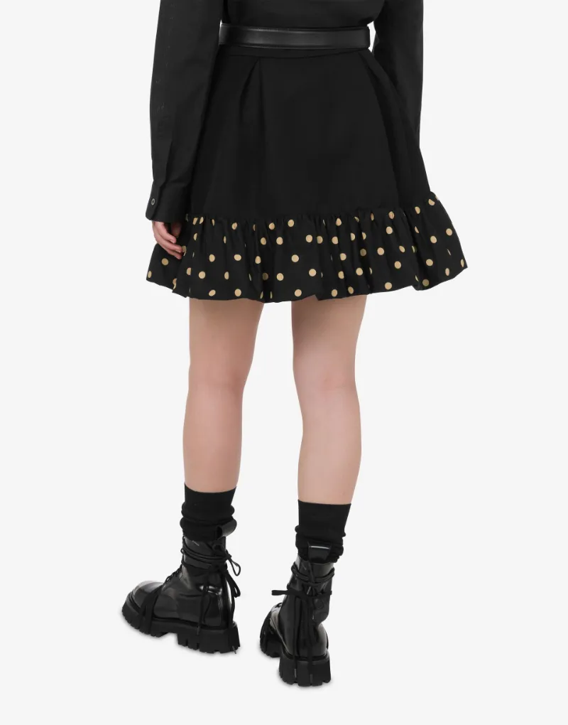 Polka-Dot Ruffled Mini Skirt