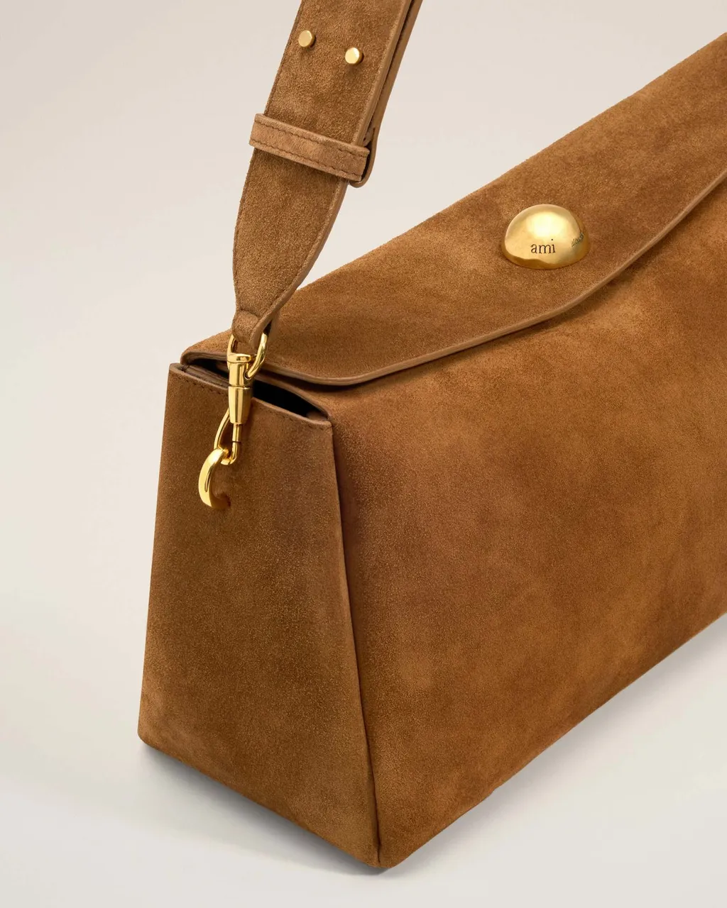 Ami Paris Foldover Top Shoulder Bag