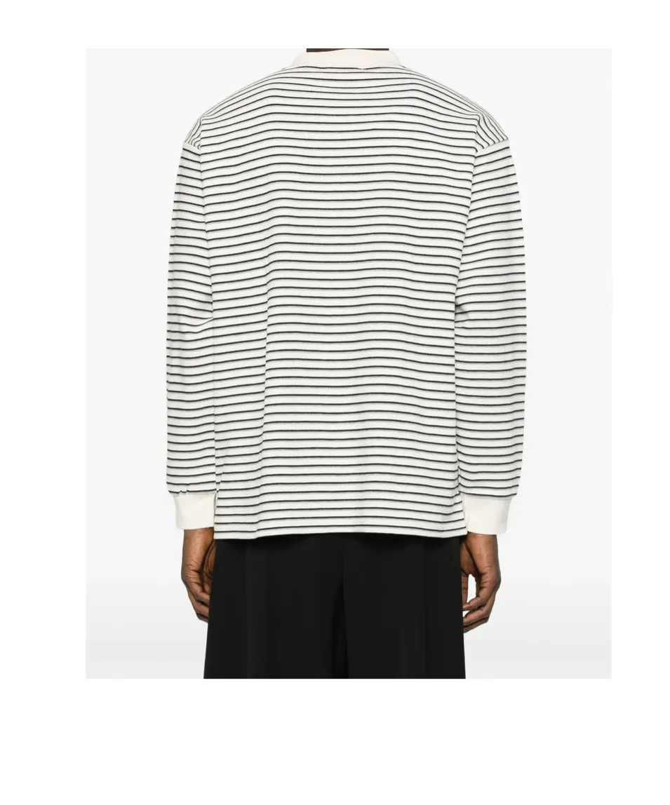 Striped Long-Sleeve Polo Shirt