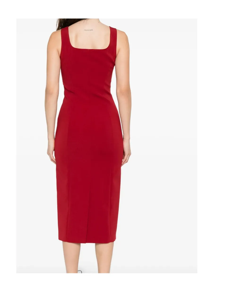 Buckle-Detail Fitted Dress