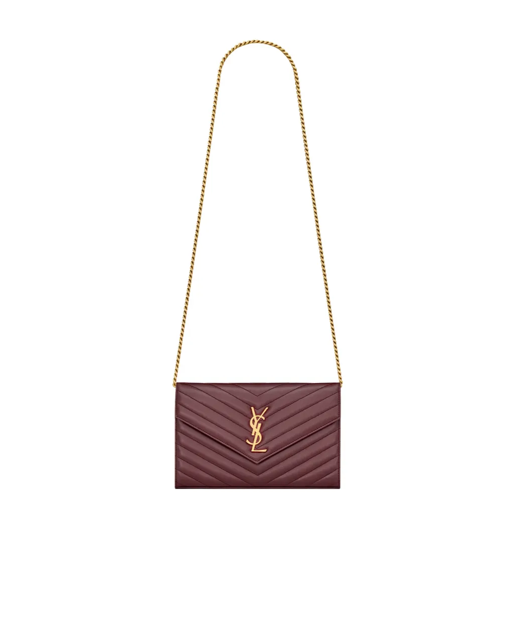 Saint Laurent Cassandre Matelass Chain Wallet