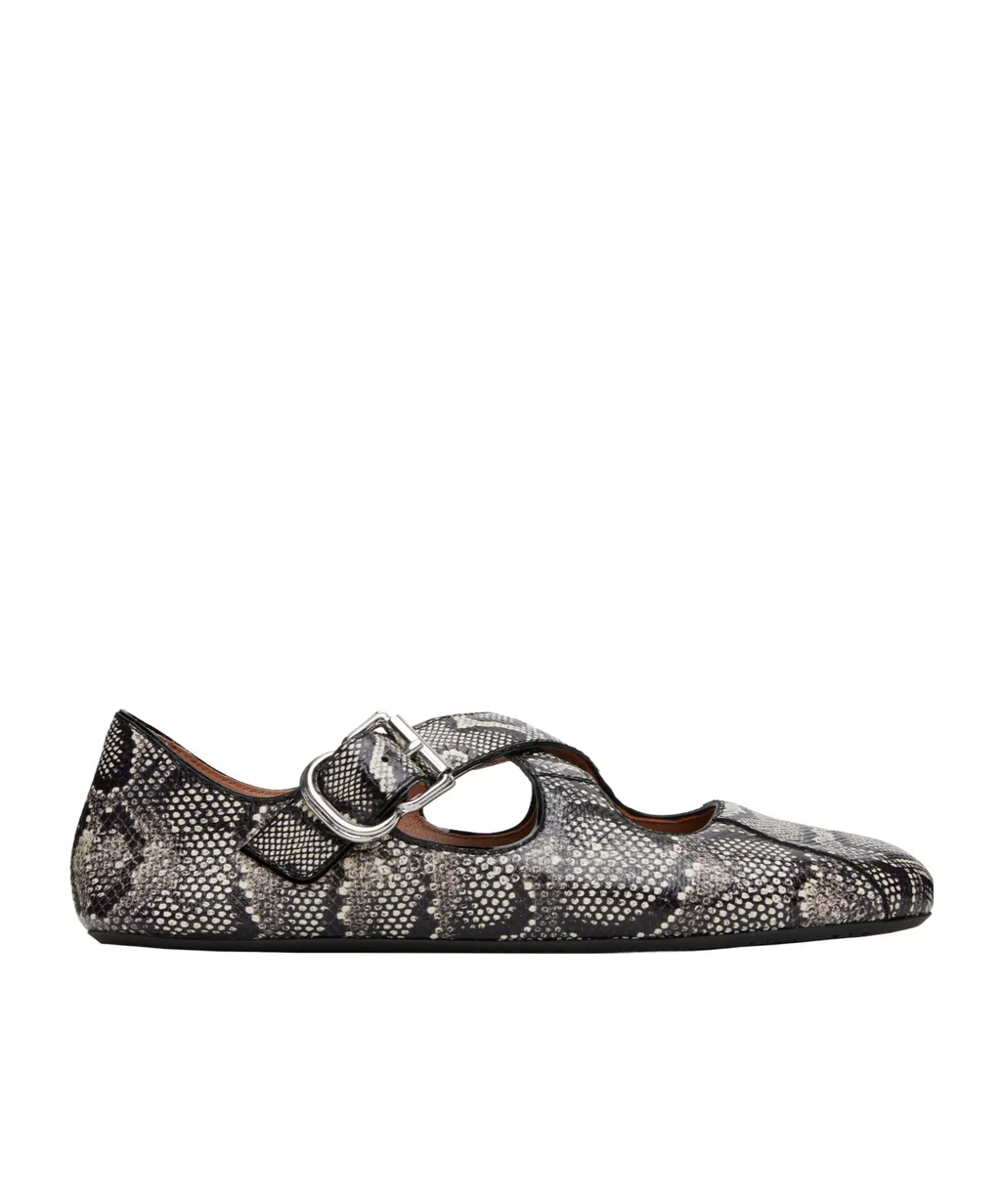 Criss Cross Snake Ballet Flats