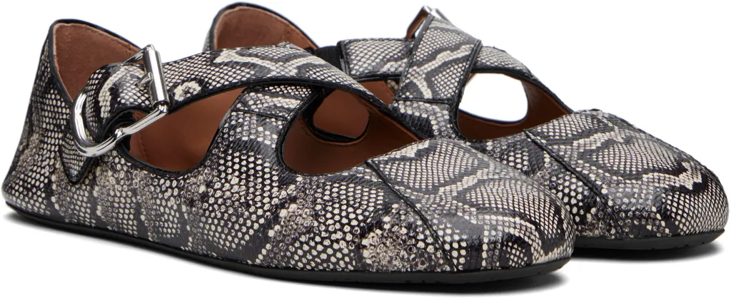 Criss Cross Snake Ballet Flats