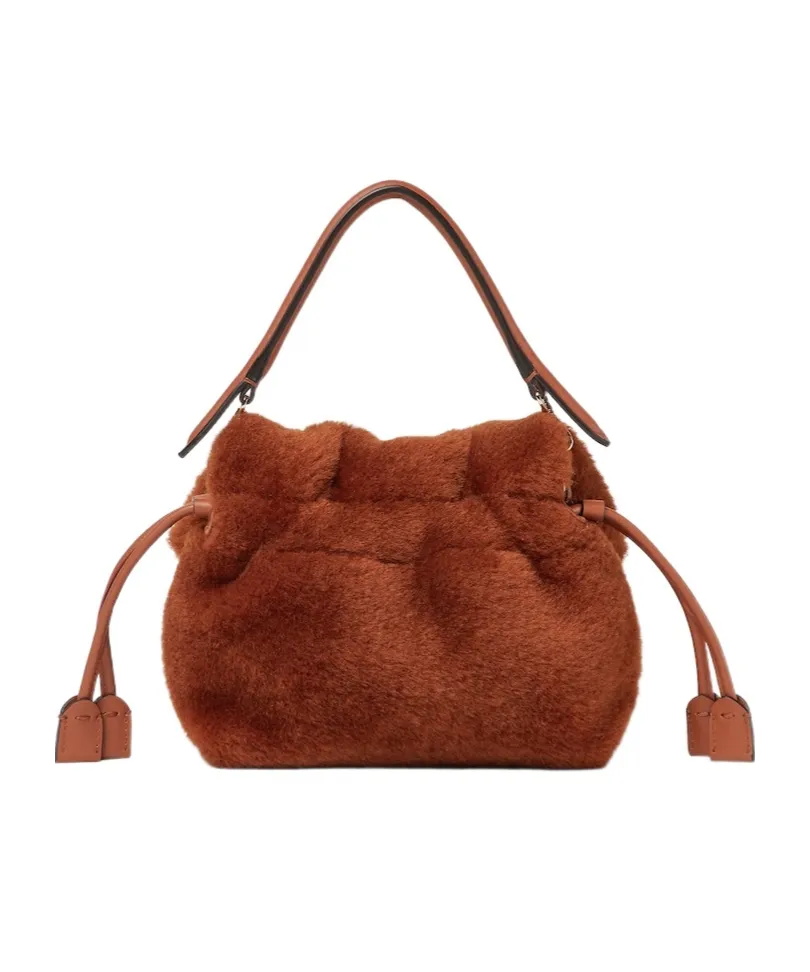 Brown Shearling Mini-Bag