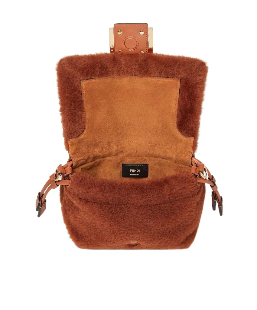 Brown Shearling Mini-Bag