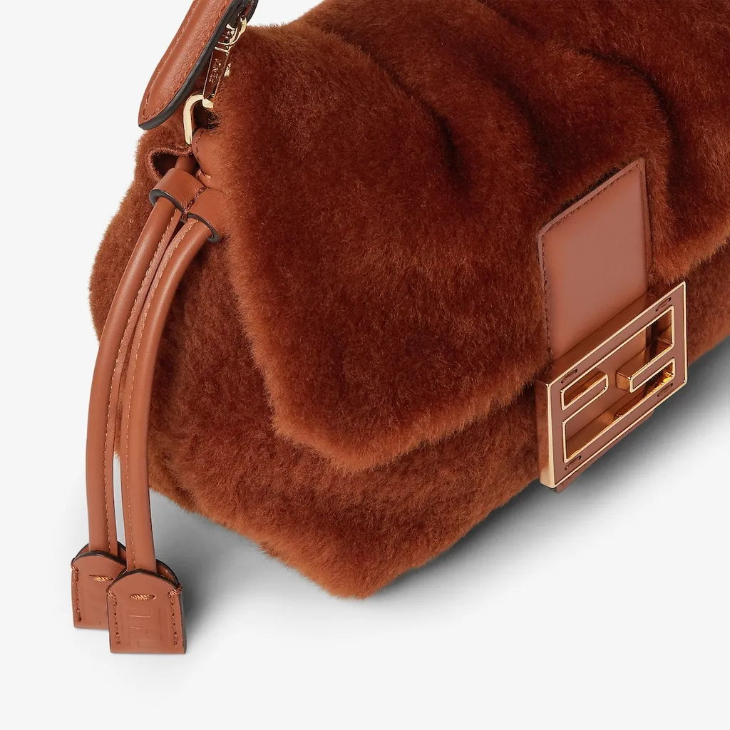 Brown Shearling Mini-Bag