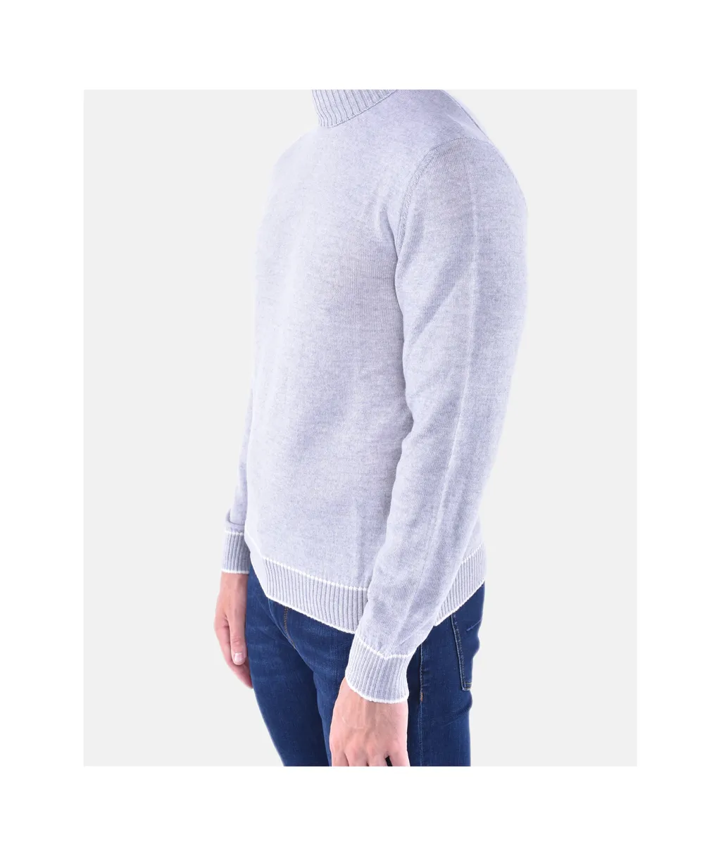 Eleventy Embroidered Turtleneck Knitted Sweater
