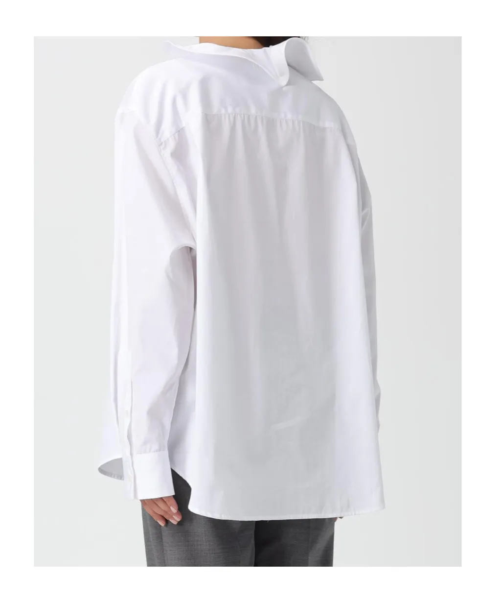 Msgm Ruffle Detailed Poplin Shirt