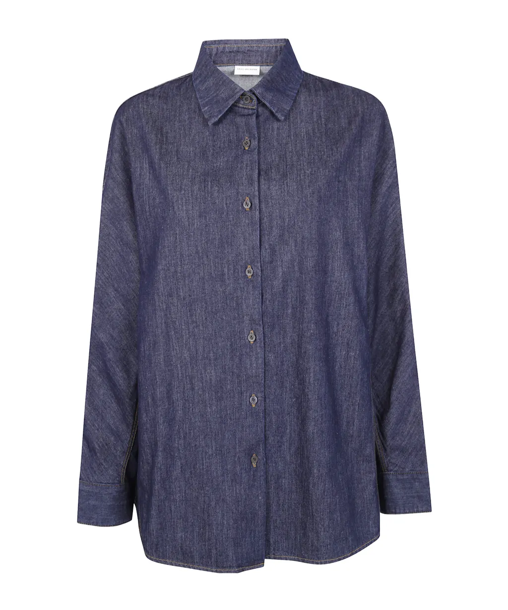 Contrast-Stitching Denim Shirt