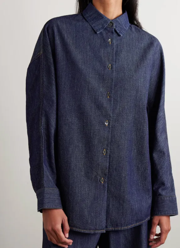 Contrast-Stitching Denim Shirt