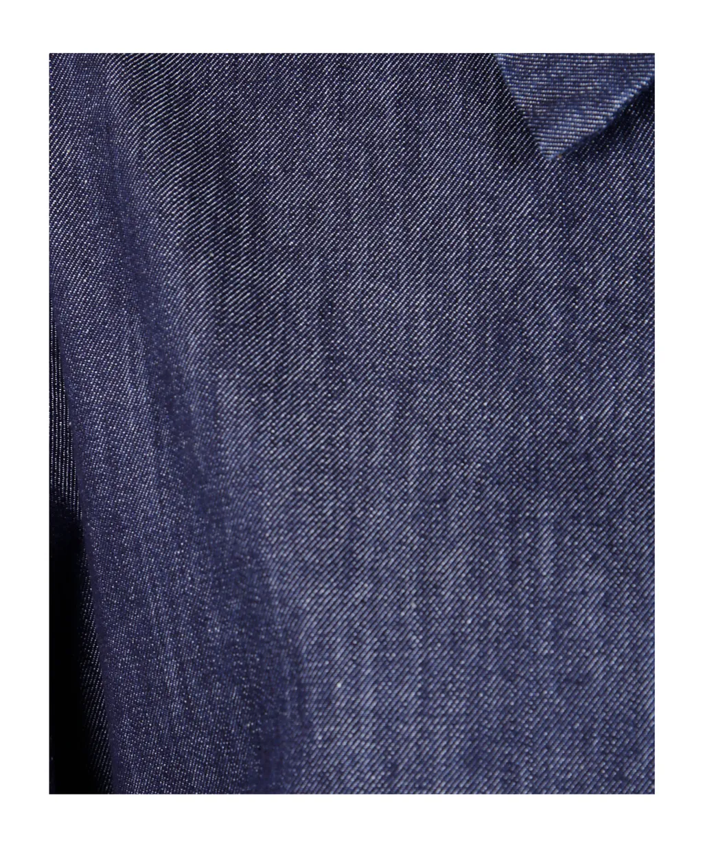 Contrast-Stitching Denim Shirt