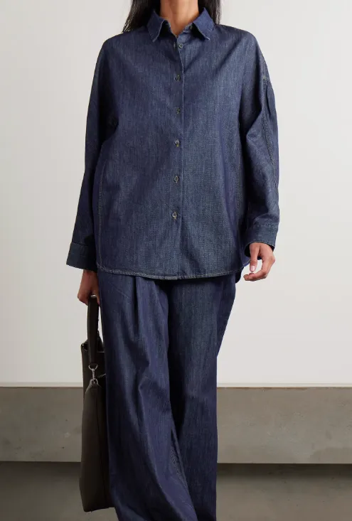 Contrast-Stitching Denim Shirt