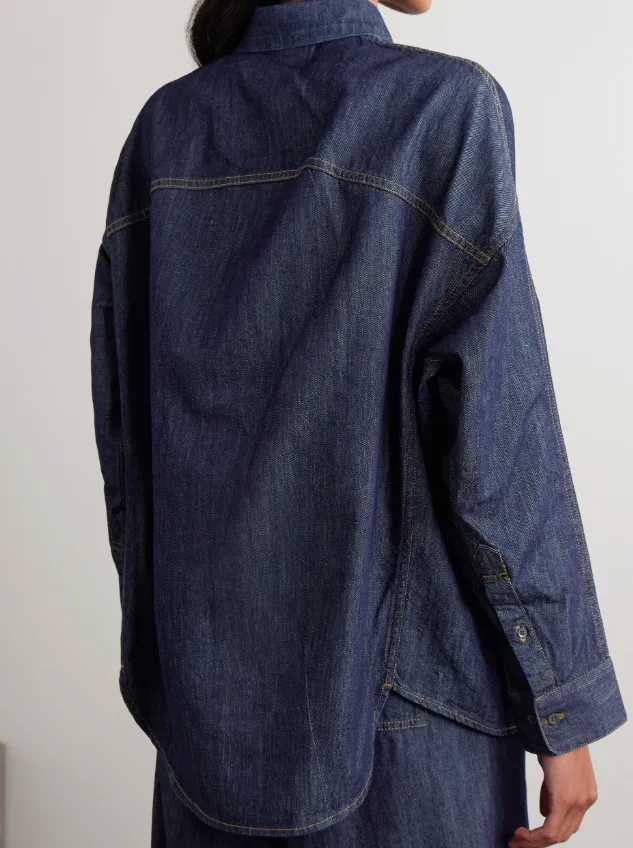 Contrast-Stitching Denim Shirt