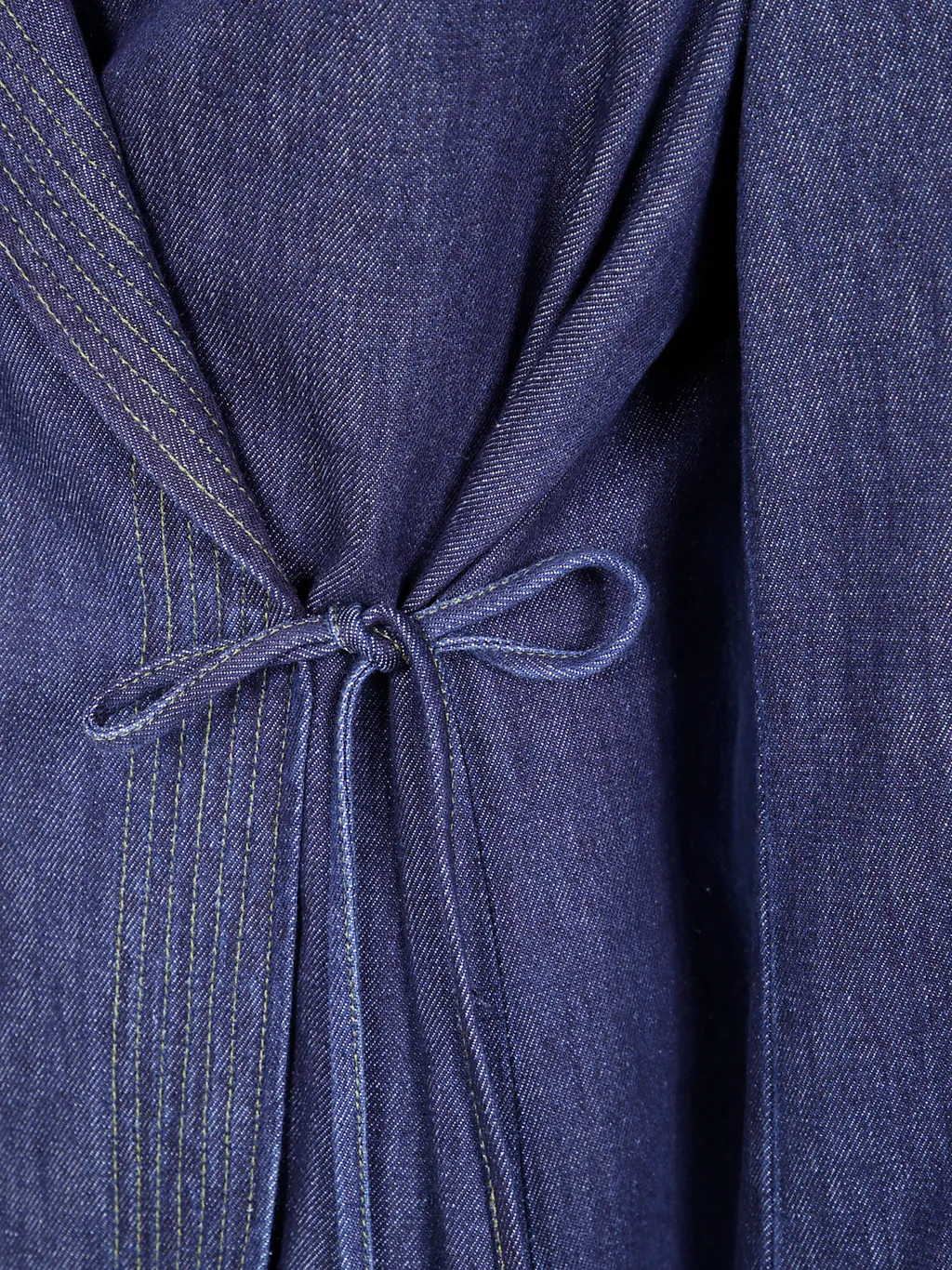 Wrap-Tie Denim Coat
