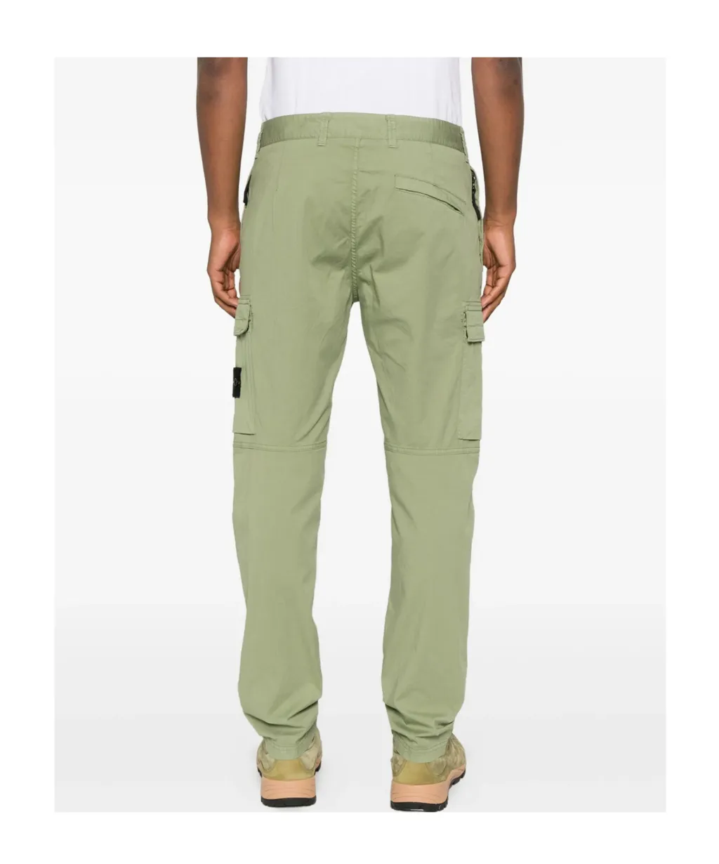 Stone Island Logo Patch Straight-Leg Trousers