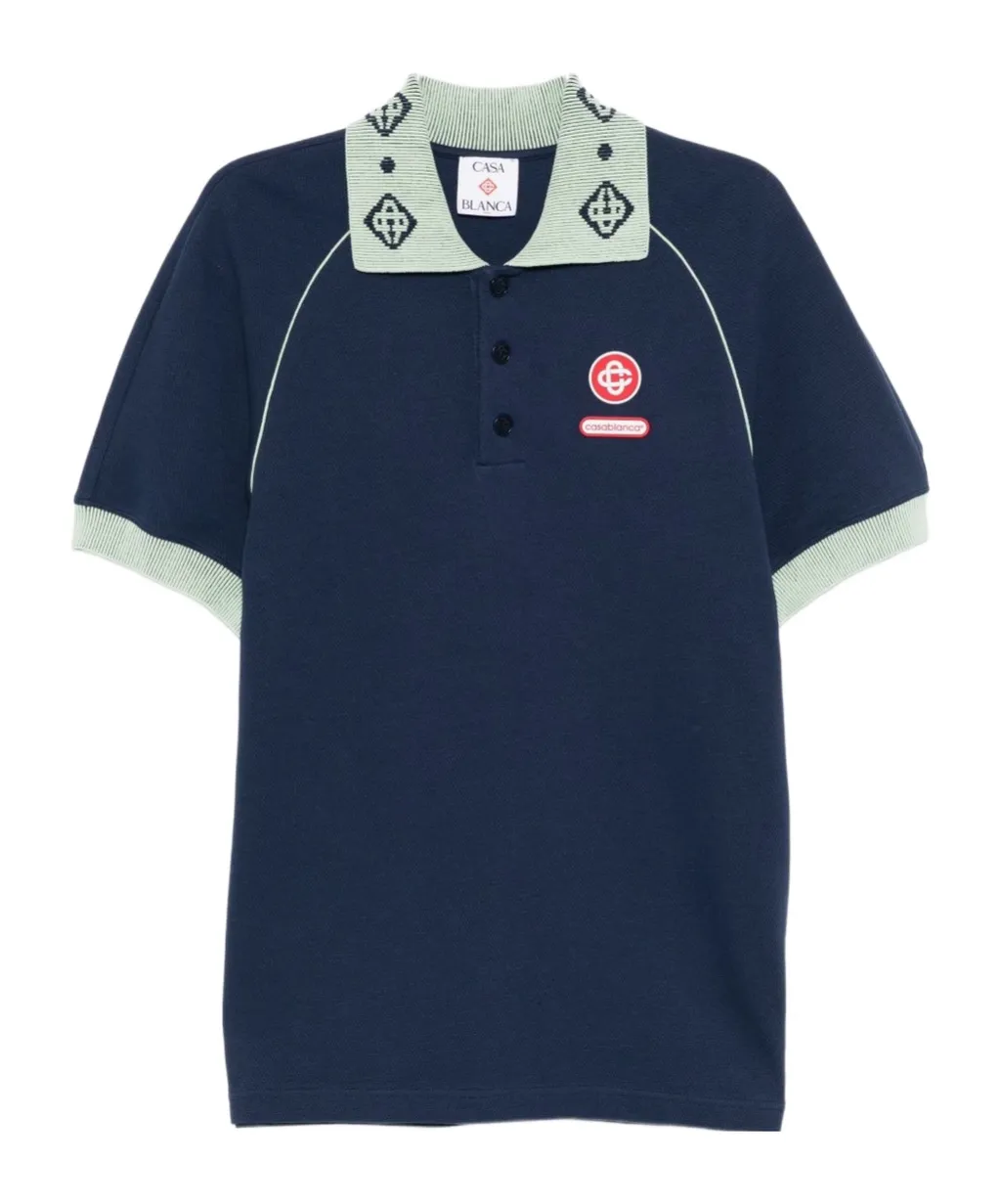 Casablanca Pique Short-Sleeved Polo Shirt