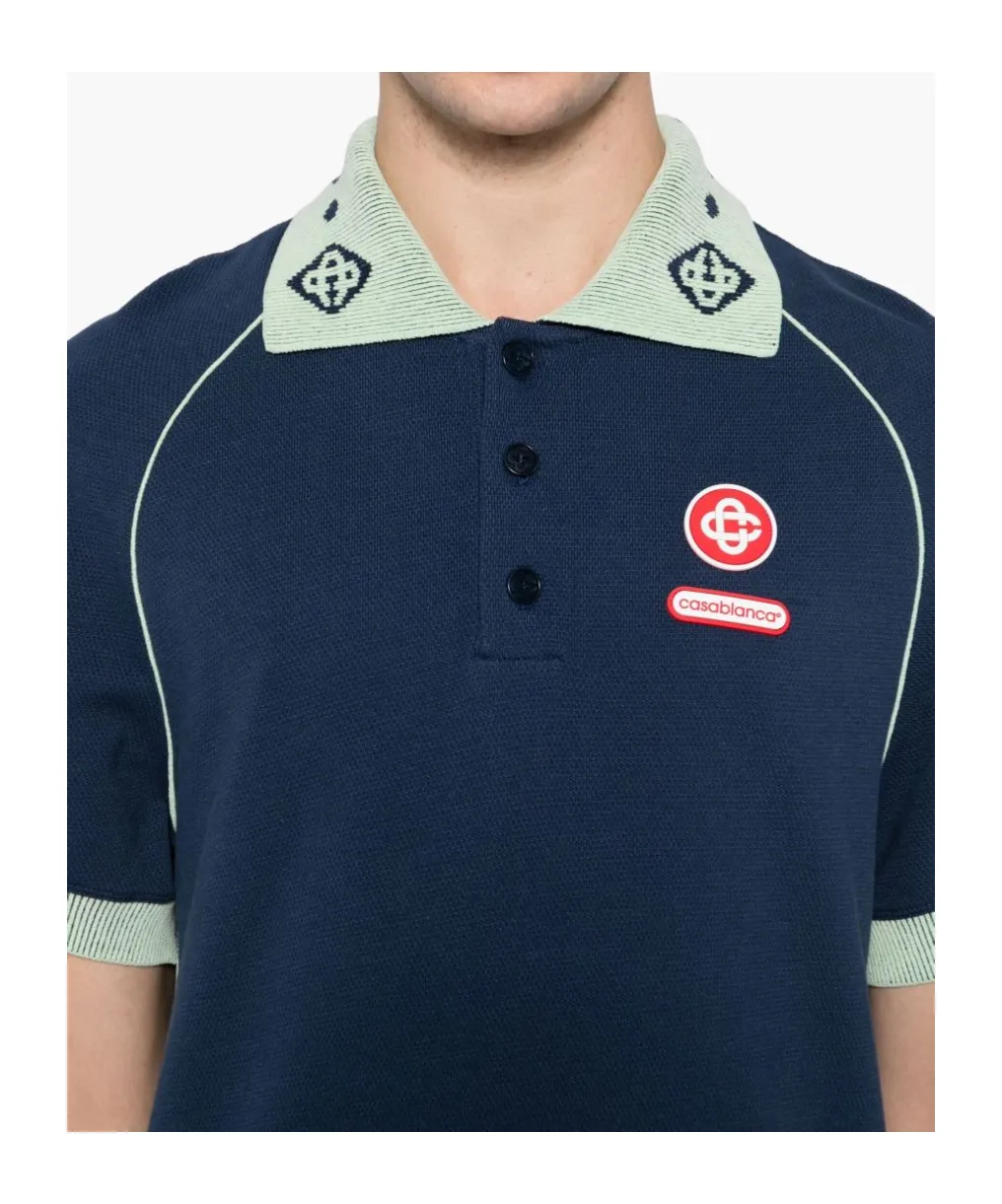 Casablanca Pique Short-Sleeved Polo Shirt