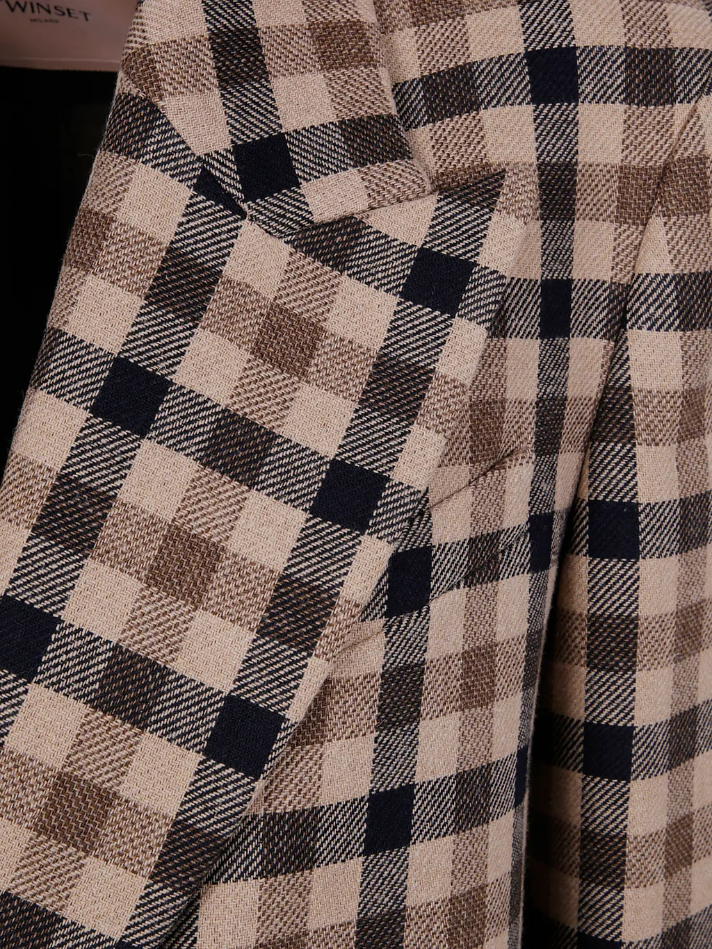 Twinset Check Wool Coat