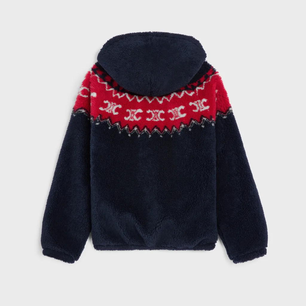 Hooded Jacket In Triomphe Fair Isle Fleece