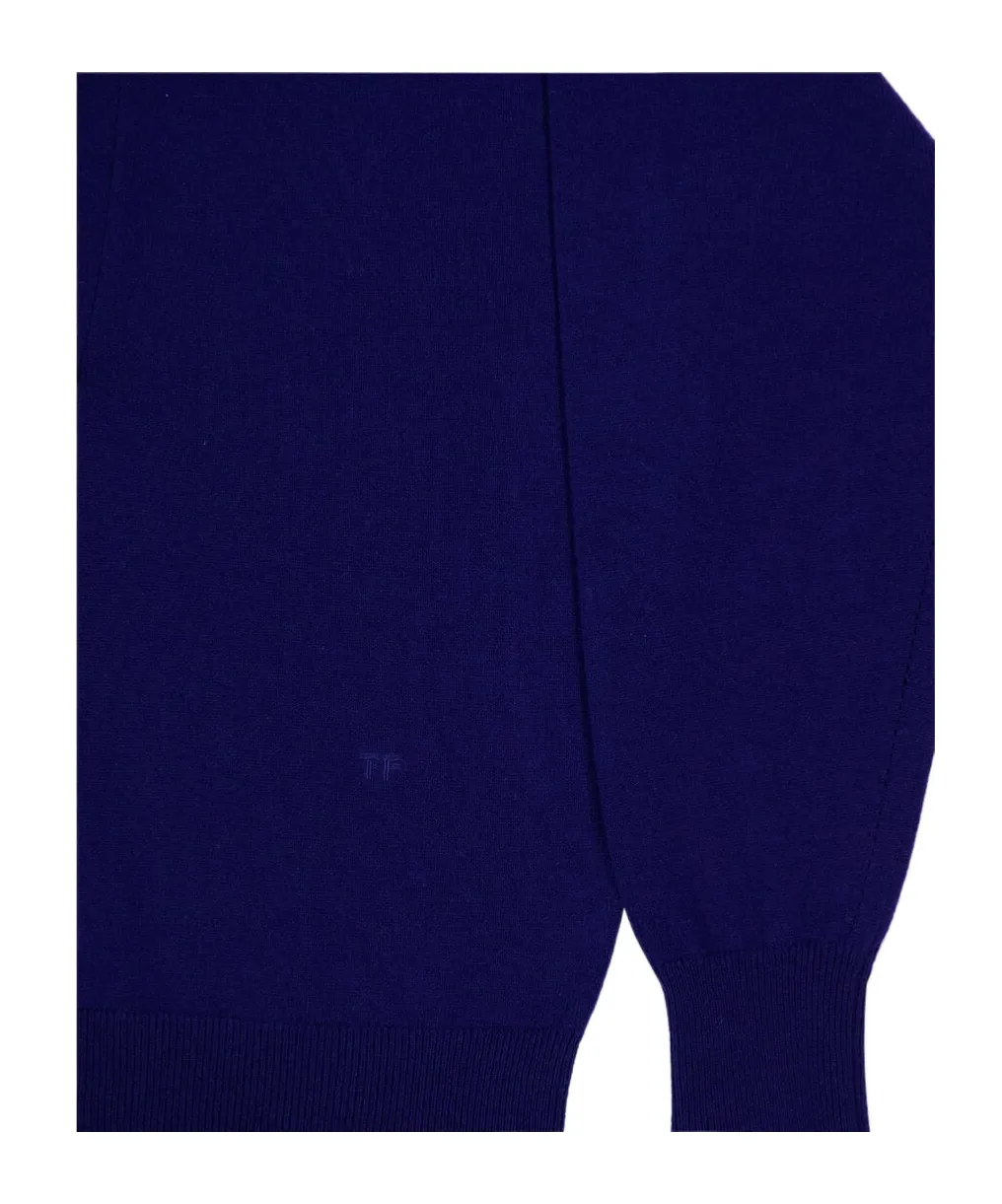 Polo V-Neck Cashmere Knit Top