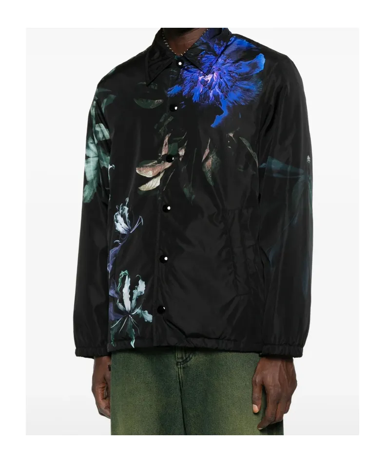 Dries Van Noten Drawstring Floral Printed Jacket