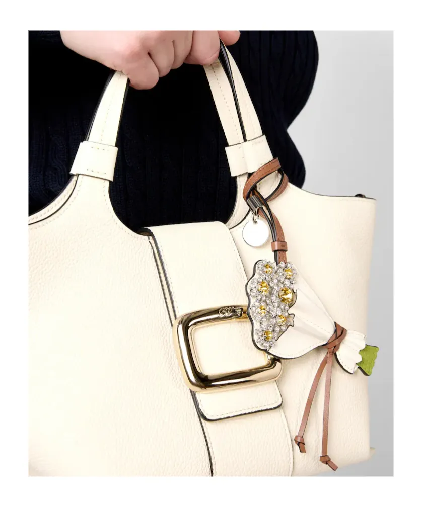 Efflorescence Bag Charm In Leather