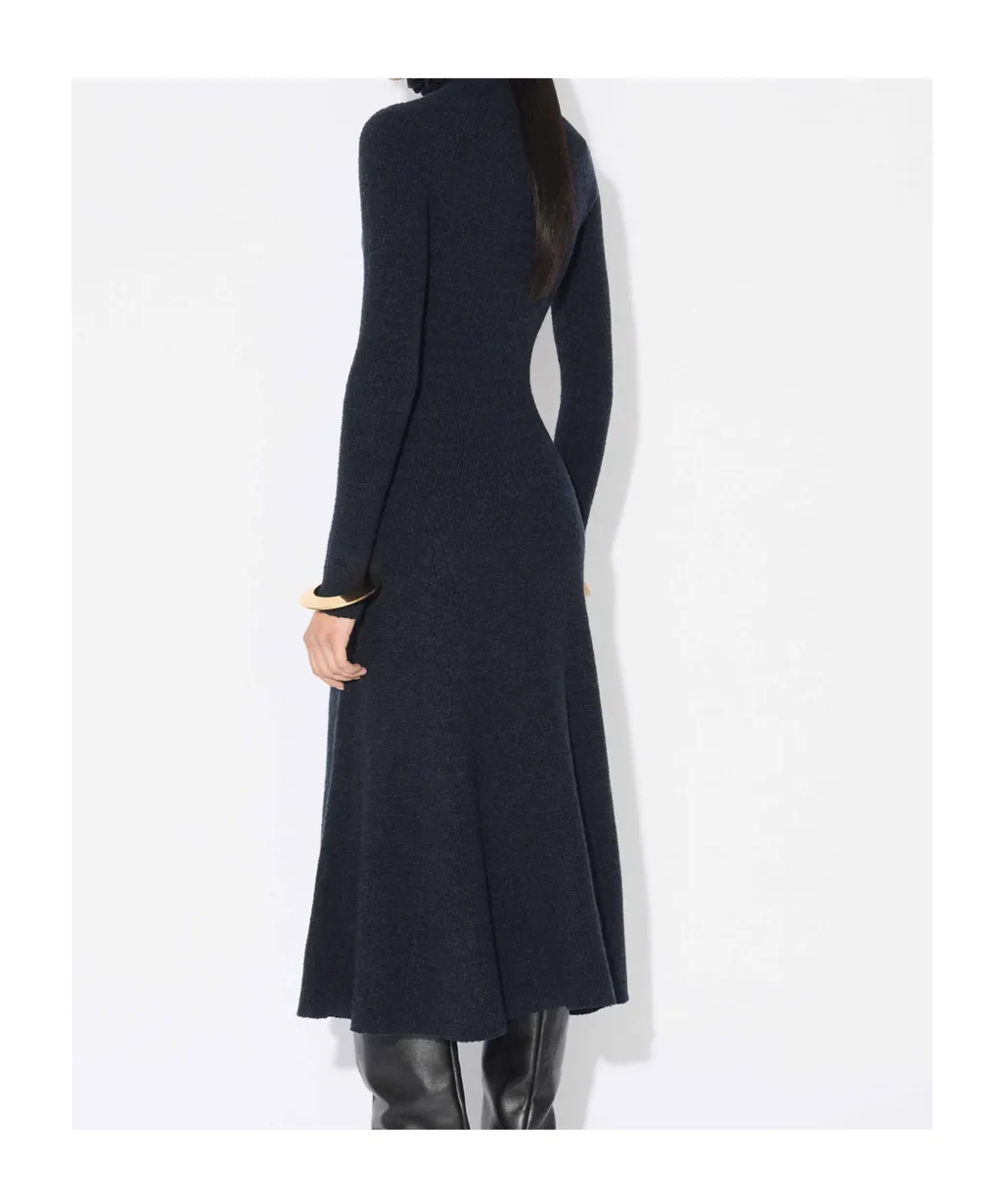 AlaÏA Tweed Knitted High-Neck Dress