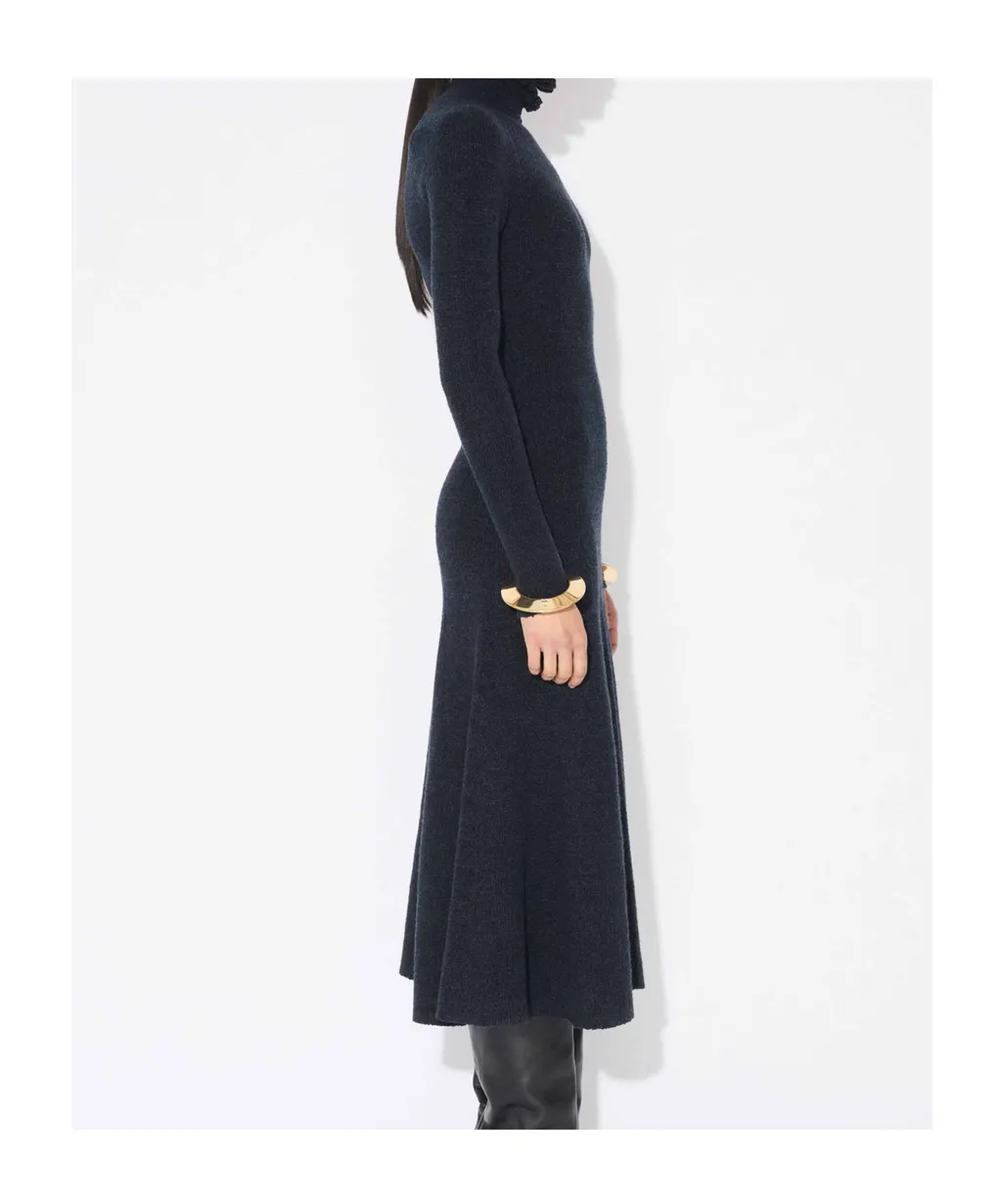AlaÏA Tweed Knitted High-Neck Dress