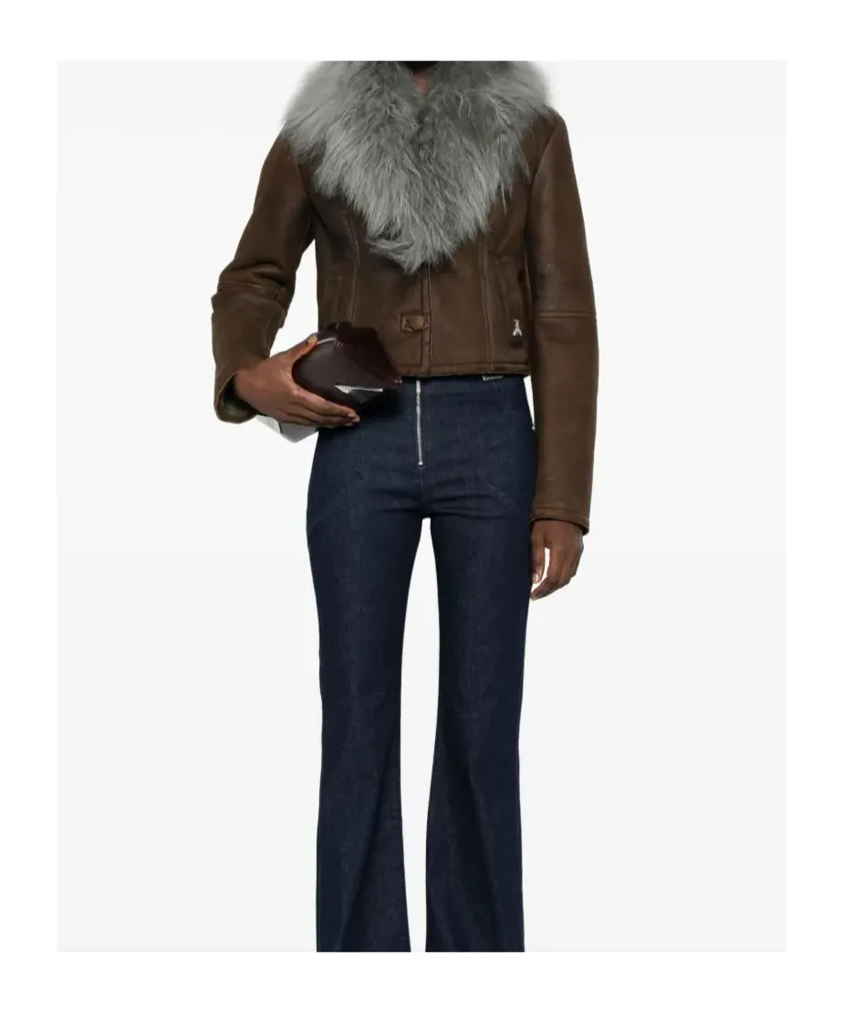 Sheepskin Fur-Collar Jacket