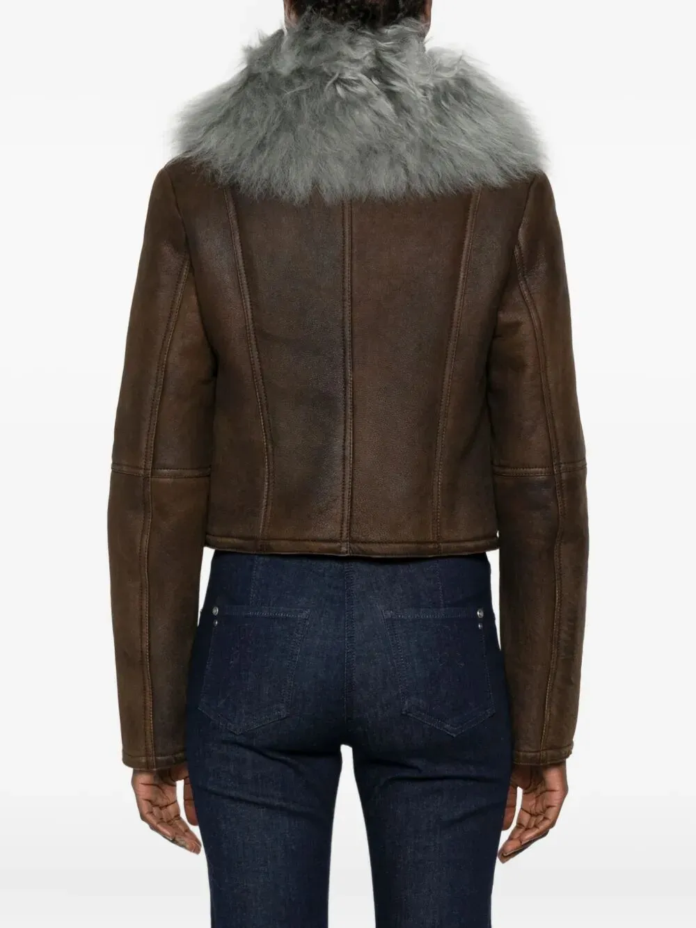 Sheepskin Fur-Collar Jacket